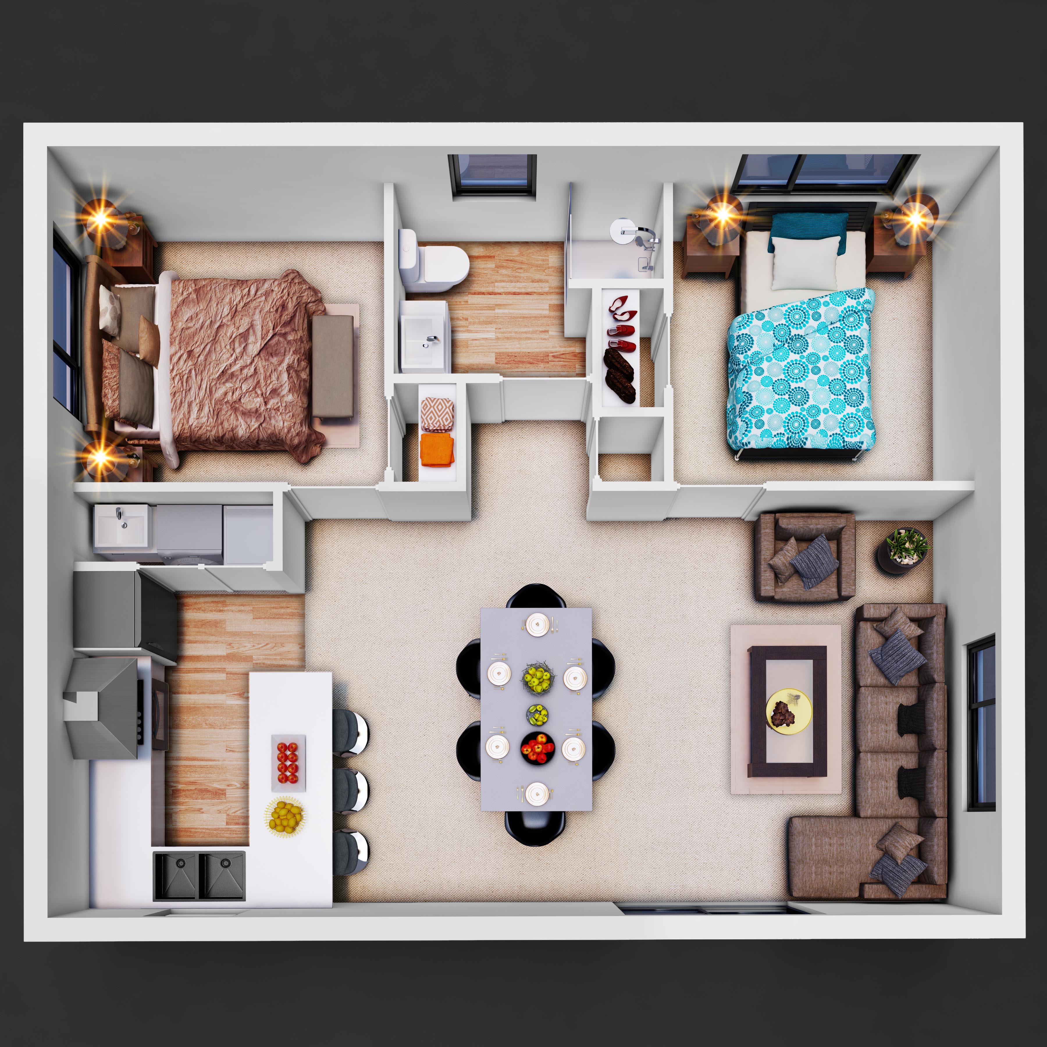 60 Sqm Floor Area House Design Floor Roma granny-flat-house-plan-2-bedroom-60m2-house-plans-affordable-house